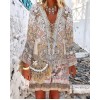 Bohemian V-neck irregular positioning digital printed dress HF2313-03-04