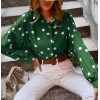 Retro printed polka dot shirt long sleeves HF0613-01-01